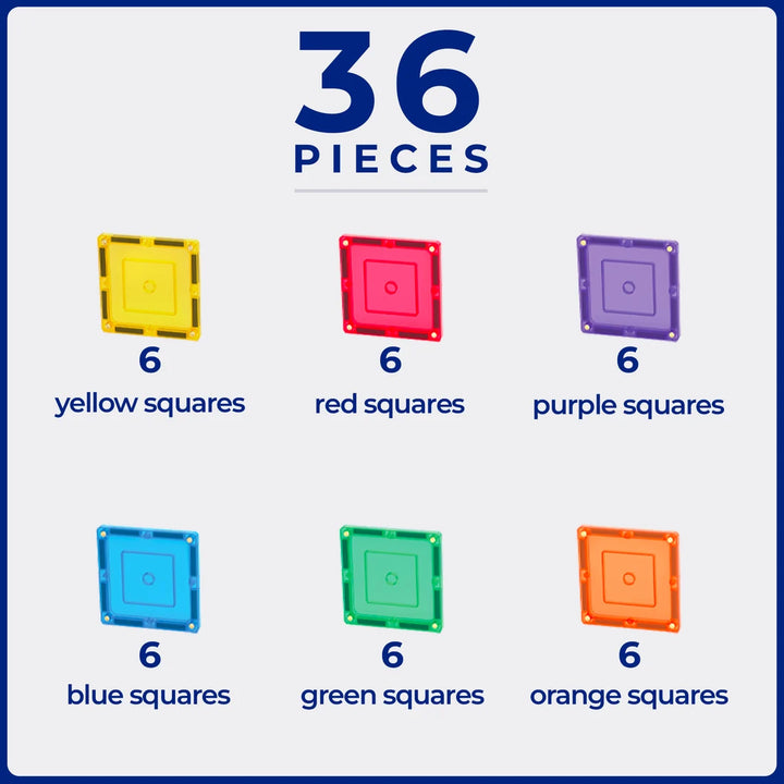 TileTek - Magnetic Tiles - Small Square Set (36pc)