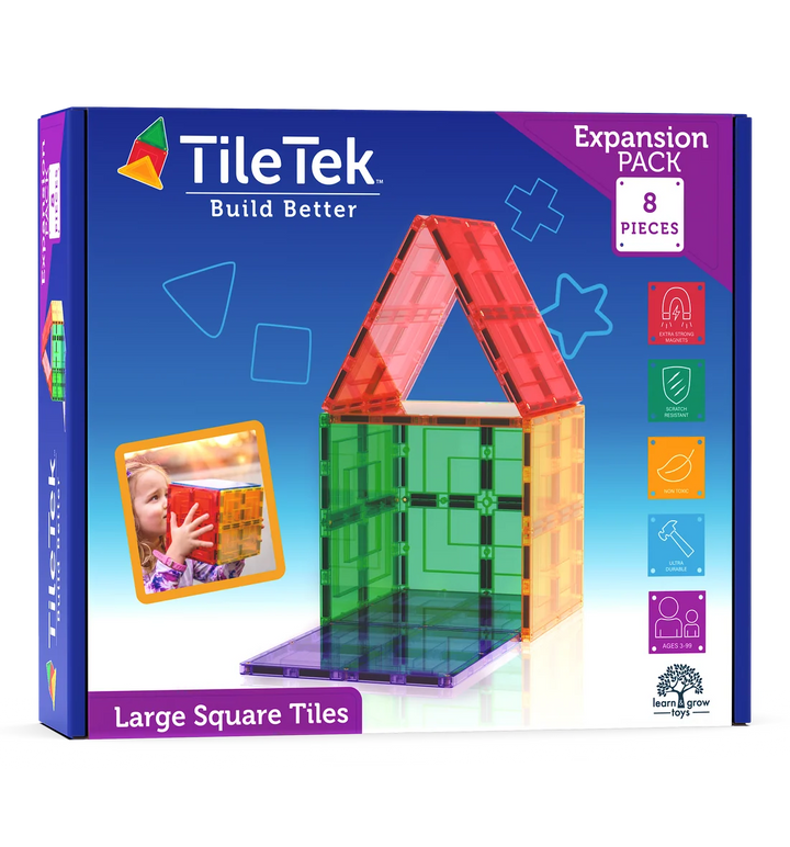 TileTek - Magnetic Tiles - Large Square Set (8pc)