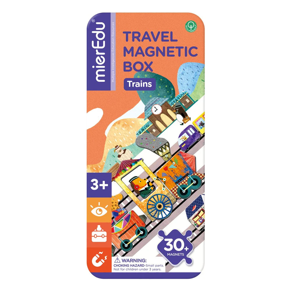 mierEdu - Travel Magnetic Tin Box Set - Trains