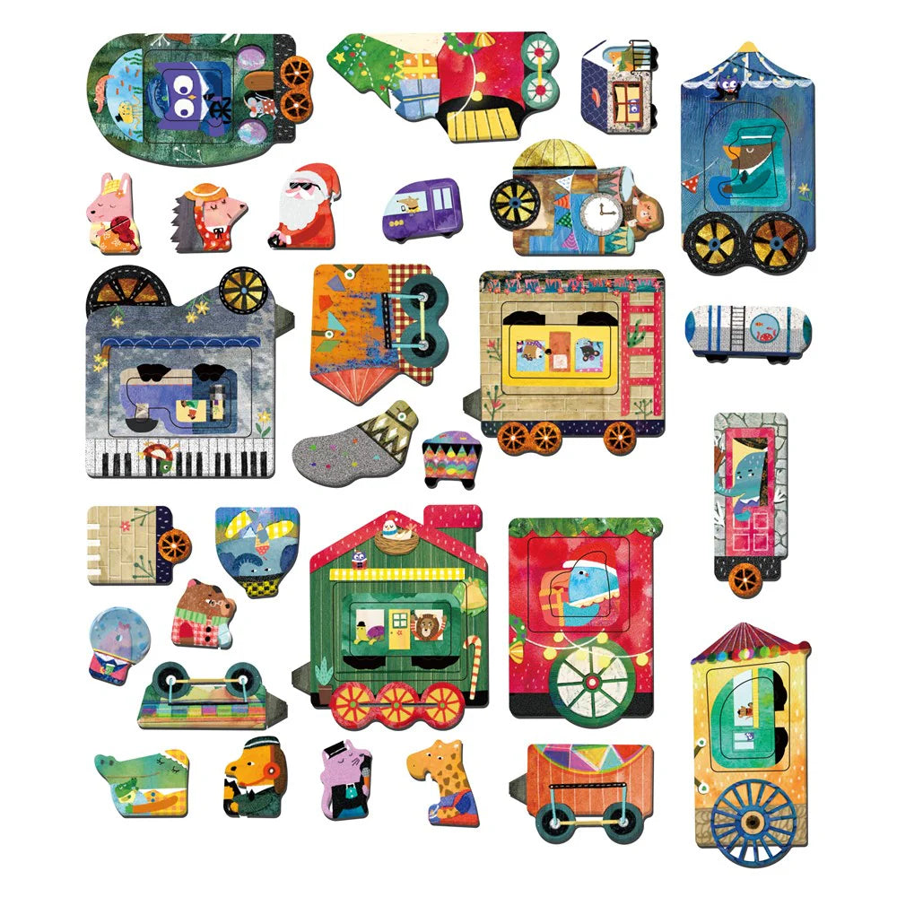 mierEdu - Travel Magnetic Tin Box Set - Trains