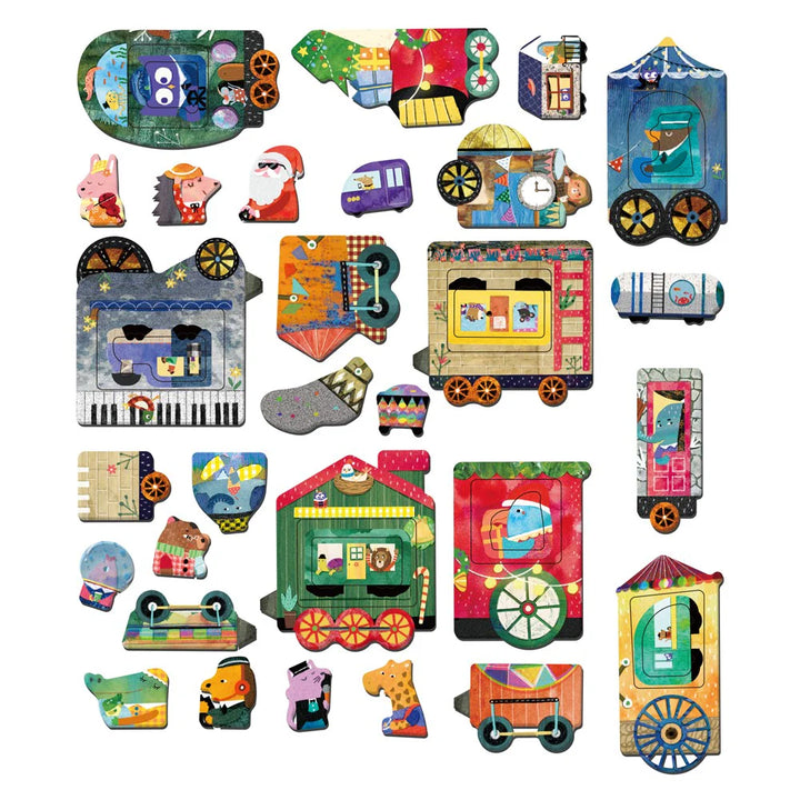 mierEdu - Travel Magnetic Tin Box Set - Trains