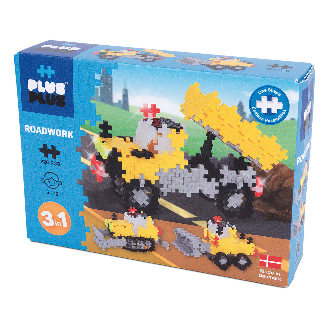 Plus-Plus - Basic - 3 in 1 Roadwork 220pc Set