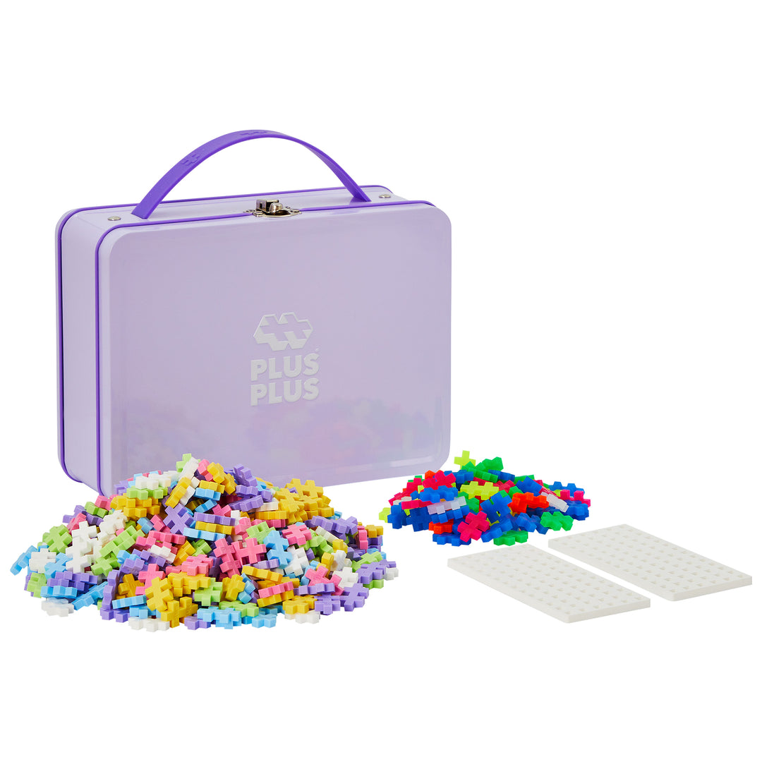 Plus-Plus - Travel Metal Suitcase - Purple Pastel (600pc Set)