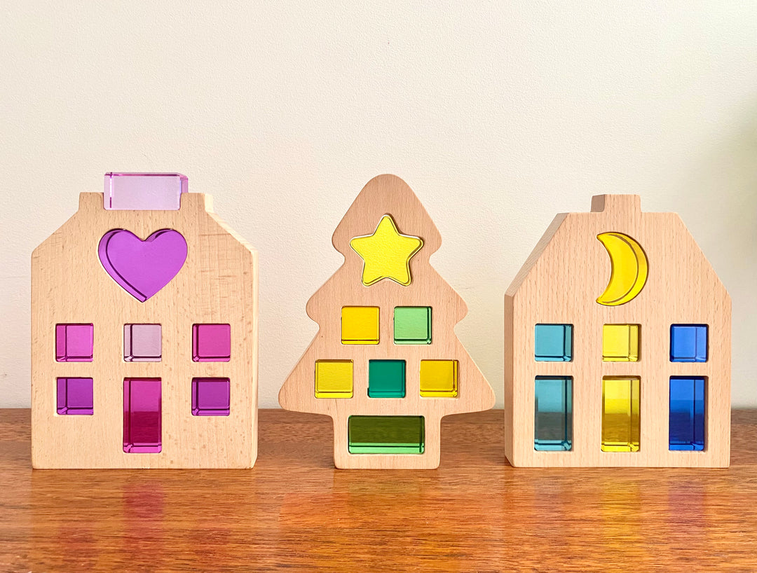 Home Sweet Home - Complete Set of 3 - Houses & Lucite Shapes