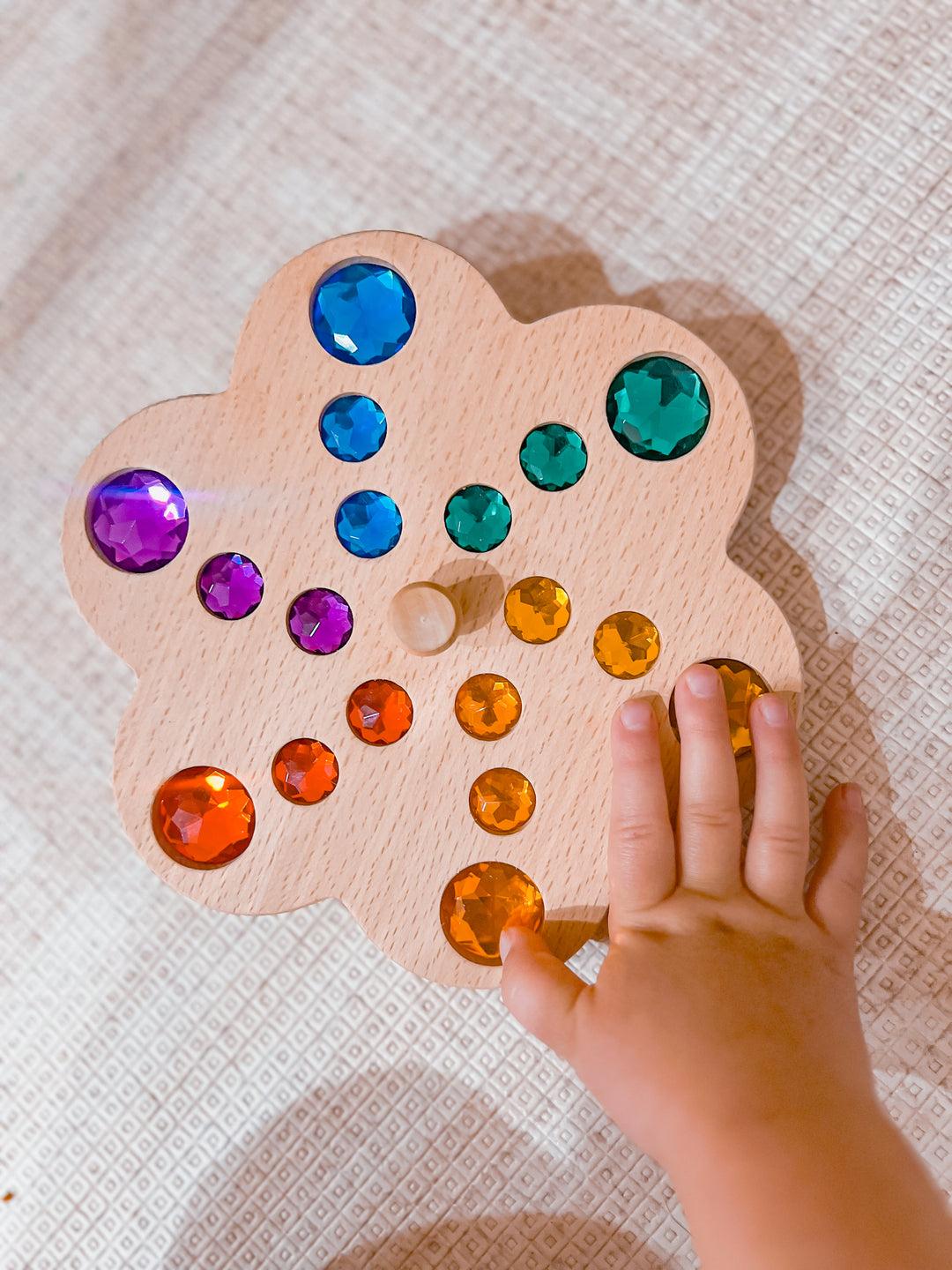 Rainbow Gem Jumbo Spinning Top - Flower