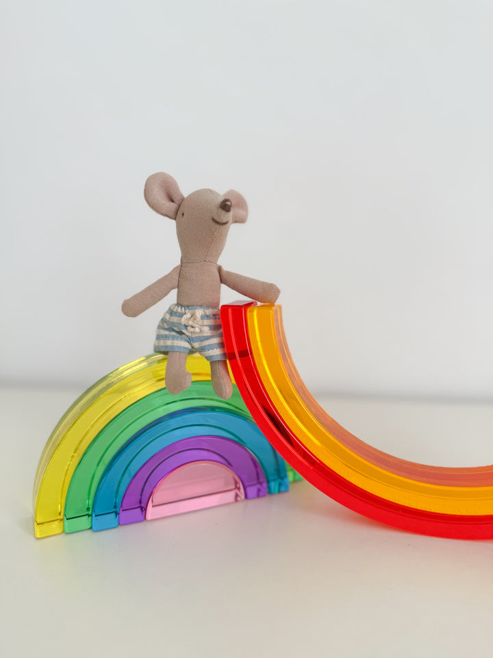 Lucite Stacking Rainbow & Glitter Arch Platform Set