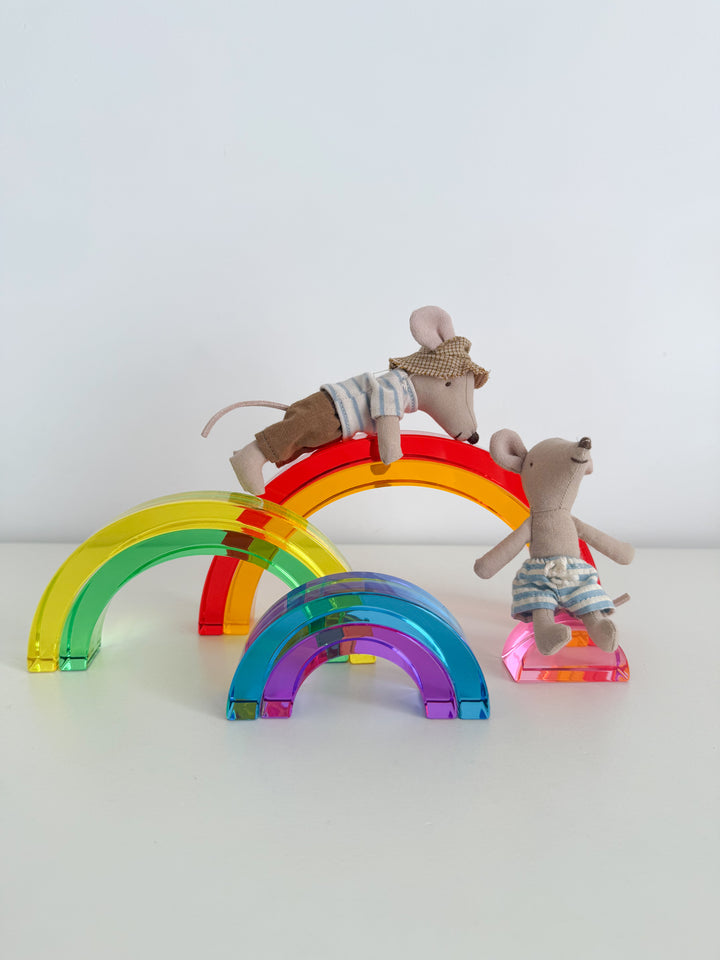 Lucite Stacking Rainbow & Glitter Arch Platform Set