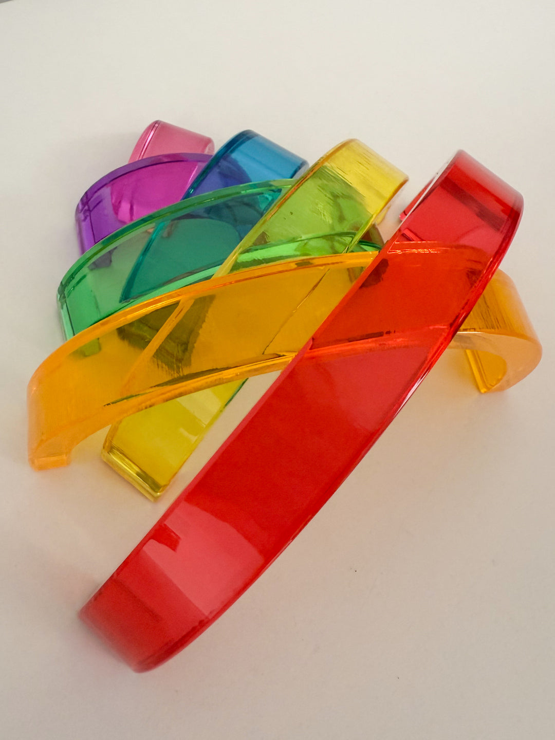 Lucite Stacking Rainbow & Glitter Arch Platform Set