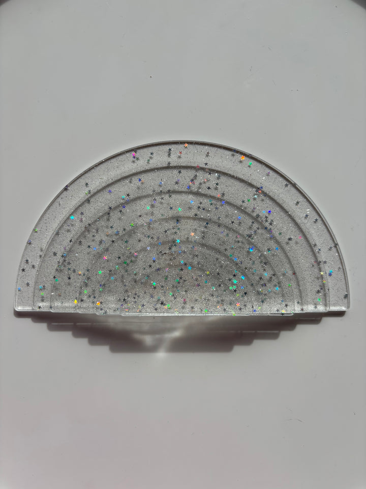 Lucite Stacking Rainbow & Glitter Arch Platform Set