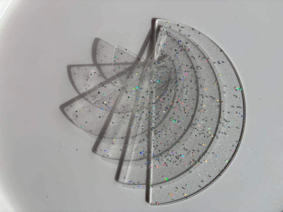 Lucite Stacking Rainbow & Glitter Arch Platform Set