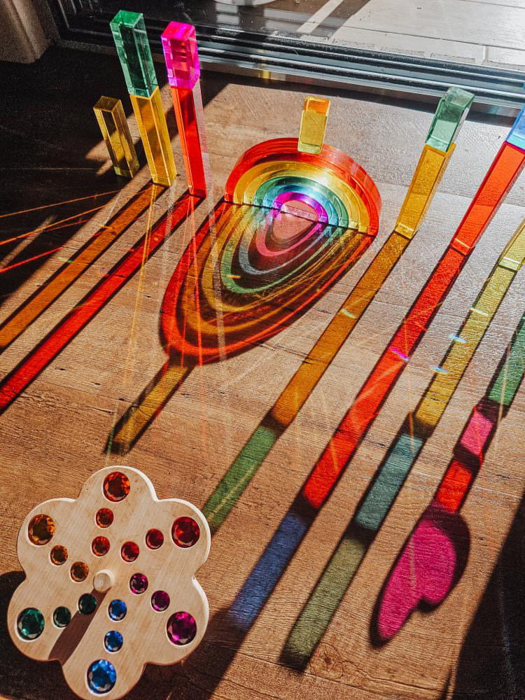 Lucite Stacking Rainbow & Glitter Arch Platform Set