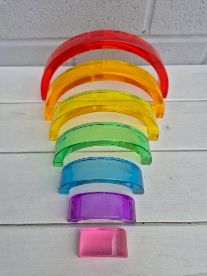 Lucite Stacking Rainbow & Glitter Arch Platform Set