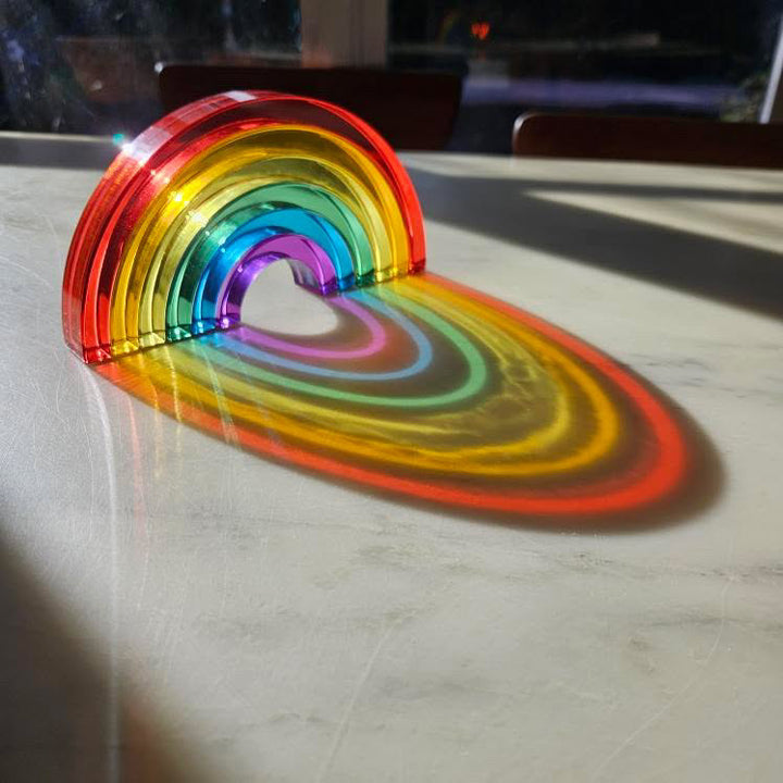 Lucite Stacking Rainbow & Glitter Arch Platform Set