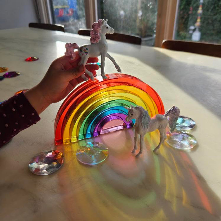 Lucite Stacking Rainbow & Glitter Arch Platform Set