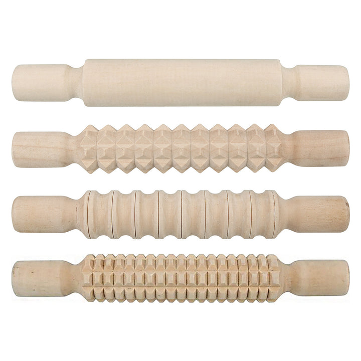 Zart - Wooden Pattern Rolling Pins (Set of 4)