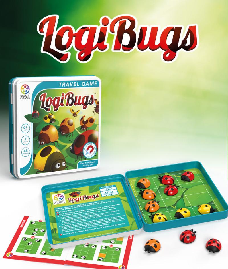 Smart Games - Magnetic Travel Game - Logibugs (Tin Case)