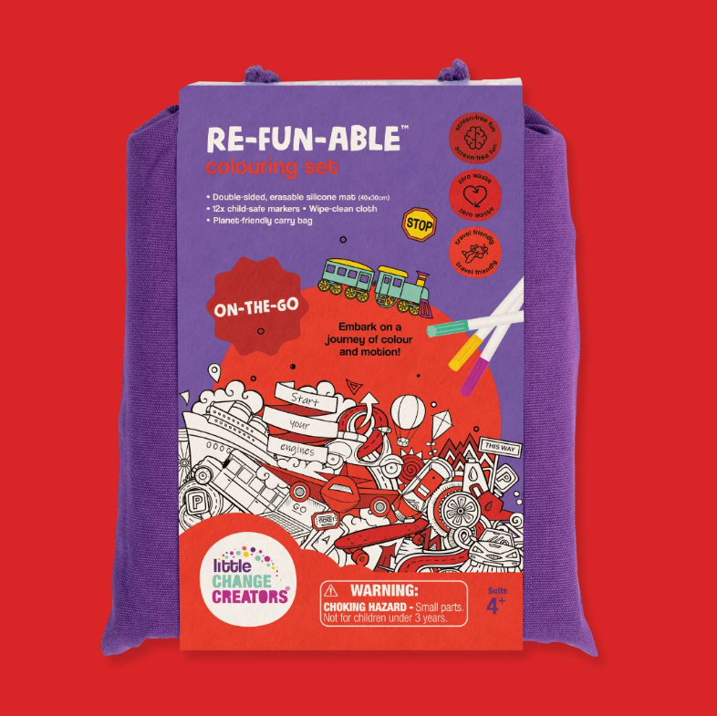 Little Change Creators - LARGE Reusable Silicone Colouring Set - On The Go