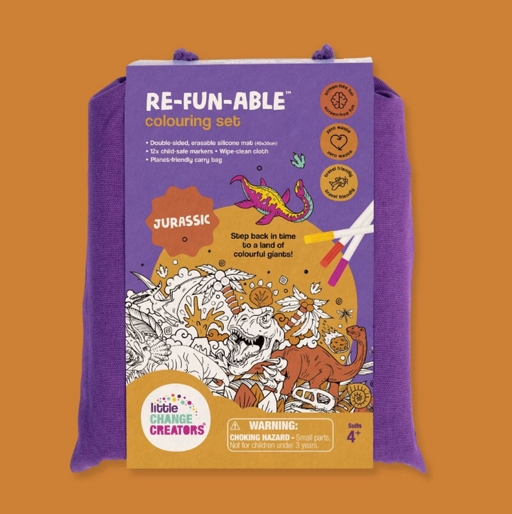 Little Change Creators - LARGE Reusable Silicone Colouring Set - Jurassic