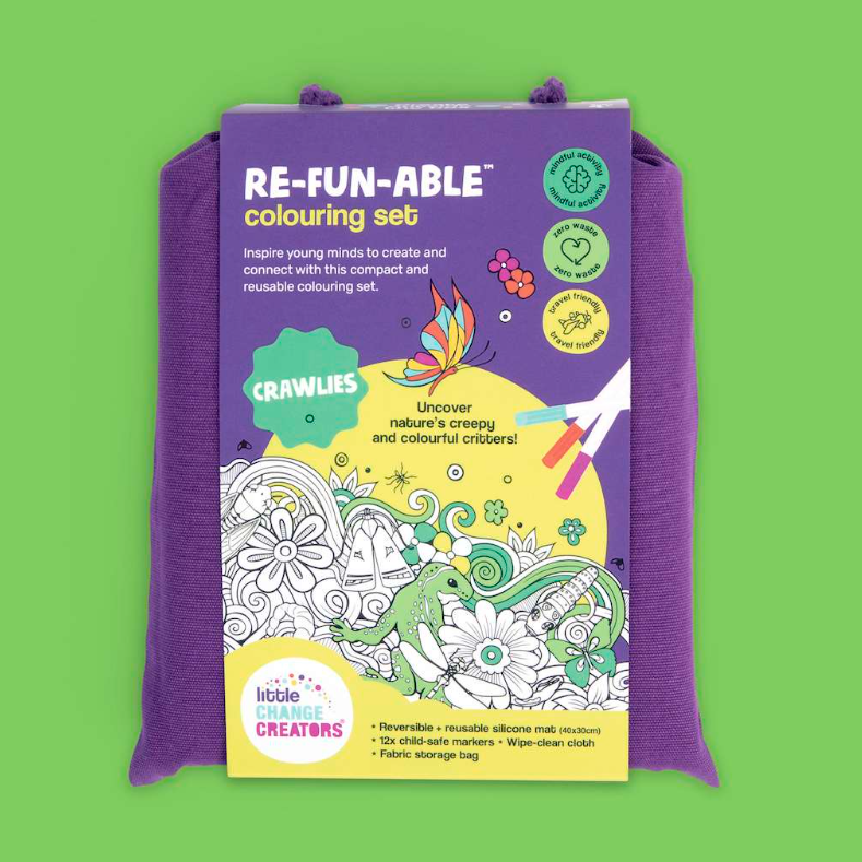 Little Change Creators - LARGE Reusable Silicone Colouring Set - Crawlies