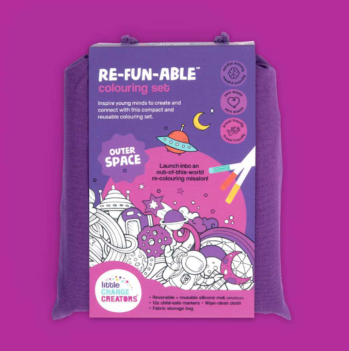 Little Change Creators - LARGE Reusable Silicone Colouring Set - Outer Space