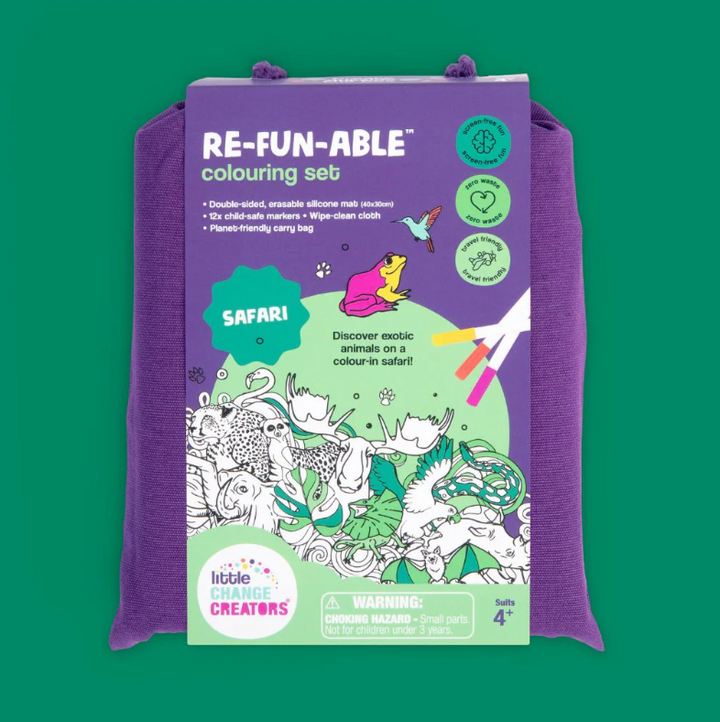 Little Change Creators - LARGE Reusable Silicone Colouring Set - Safari