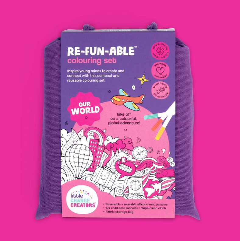 Little Change Creators - LARGE Reusable Silicone Colouring Set - Our World