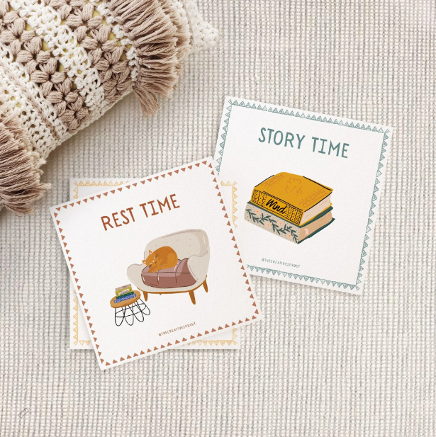 The Creative Sprout - 72 Daily Routine Cards for Kids