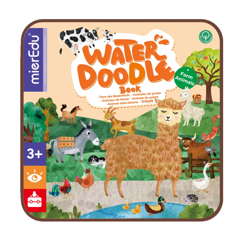 mierEdu - Magic Water Colouring Book Set - Farm Animals