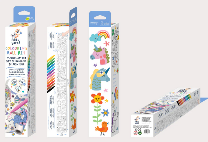 Haku Yoka - Colouring Roll Set - Unicorn (3 Metre Long)