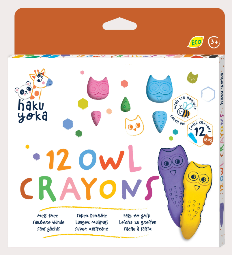 Haku Yoka - Owl Crayons (Pack of 12)