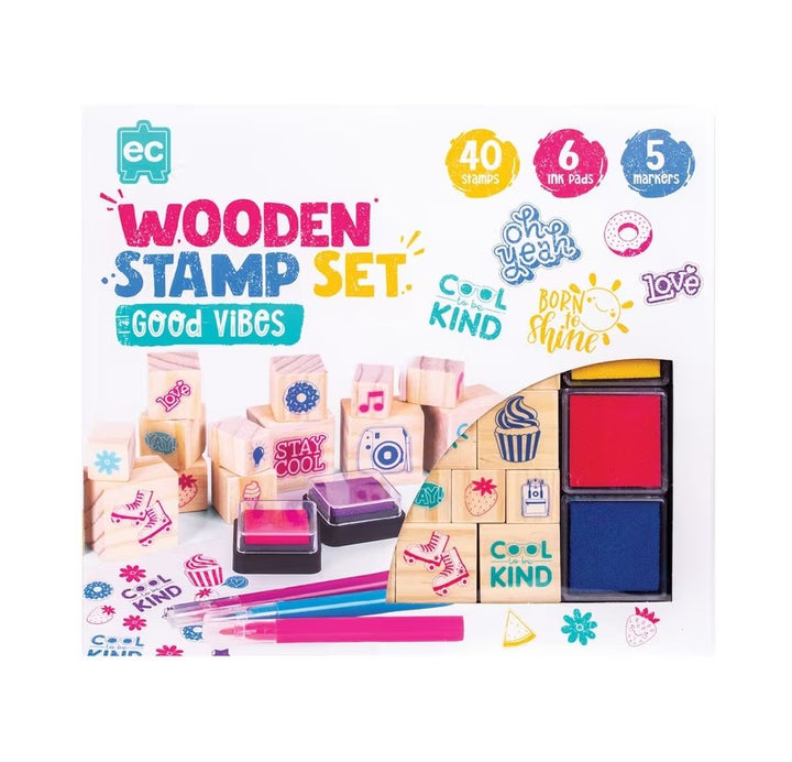 EC - Wooden Stamp Set - Good Vibes (51pc)