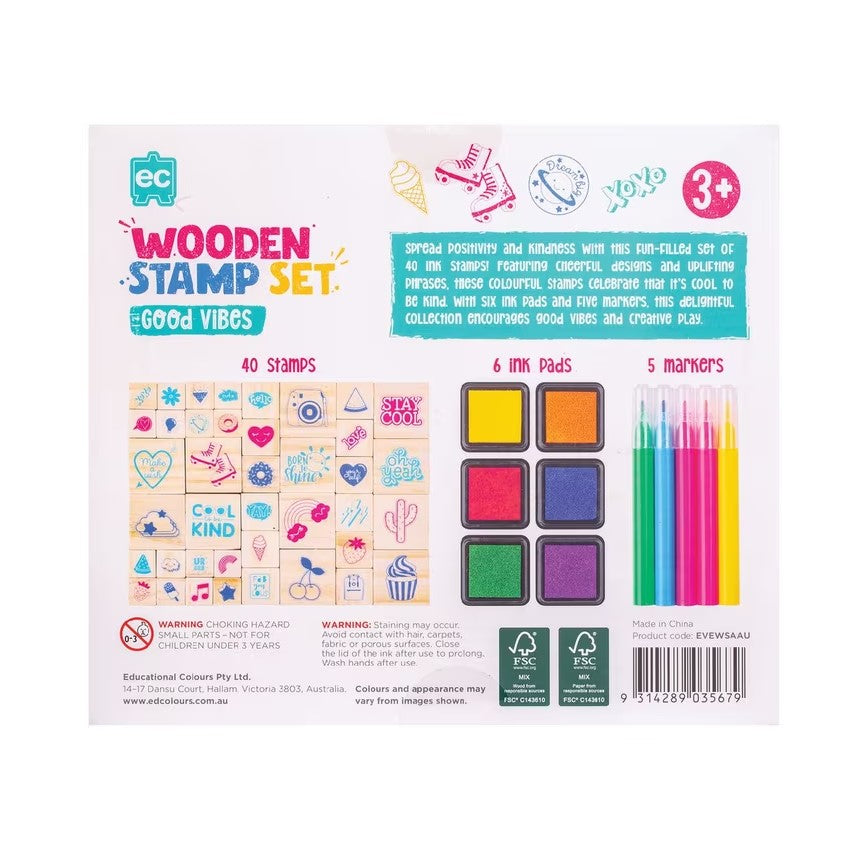 EC - Wooden Stamp Set - Good Vibes (51pc)