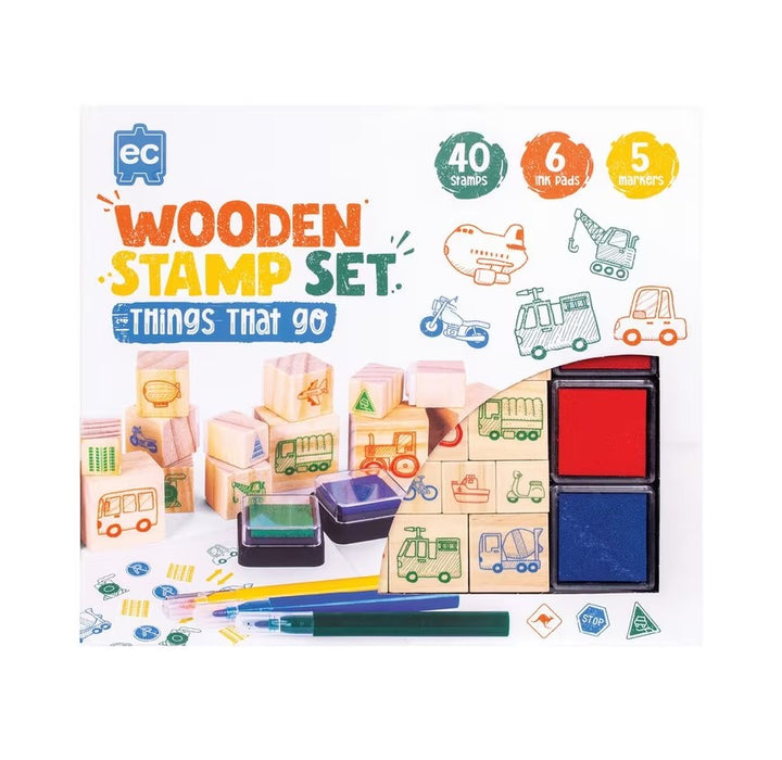 EC - Wooden Stamp Set - Things That Go (51pc)