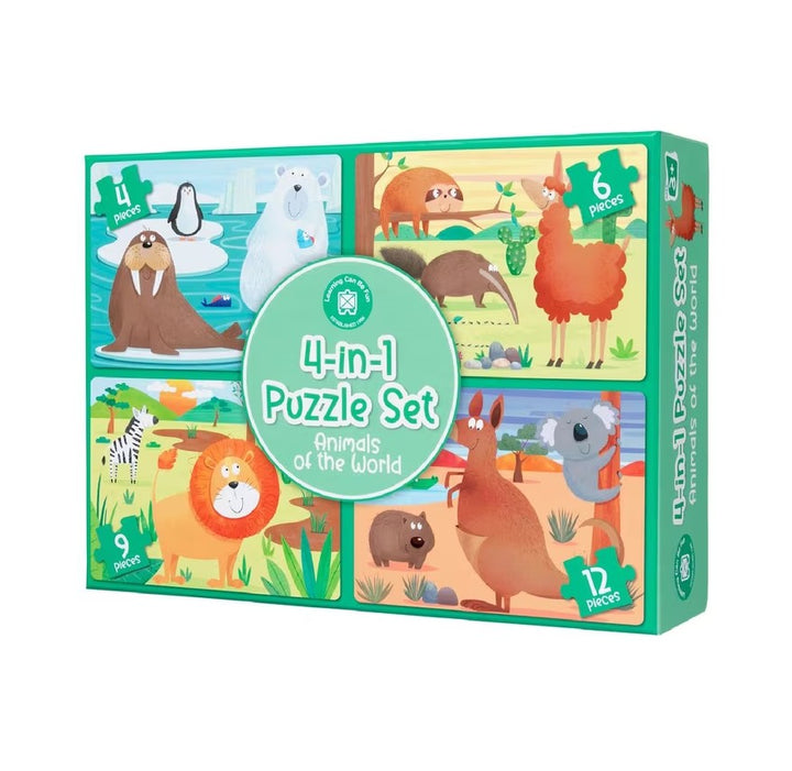 4-in-1 Puzzle Set - Animals of the World