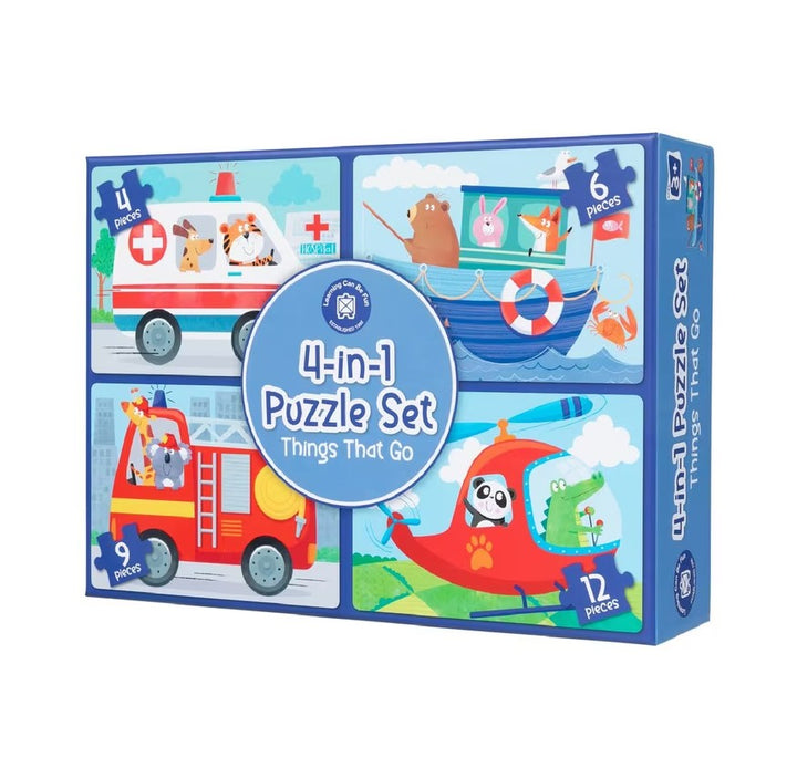 4-in-1 Puzzle Set - Things That Go