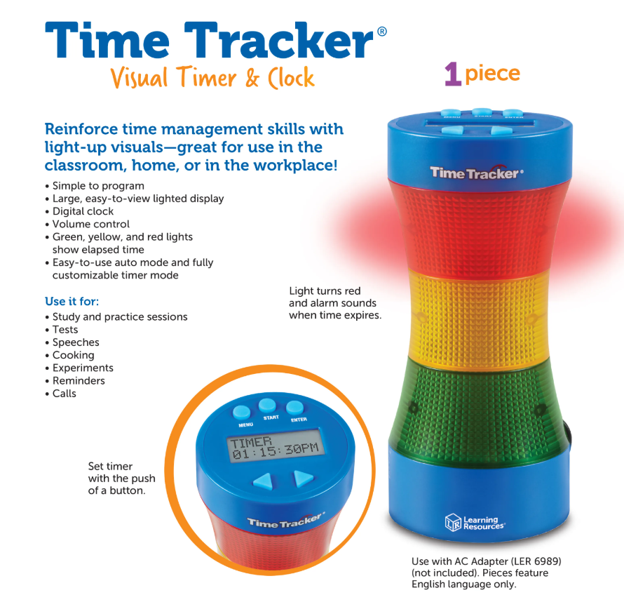 Learning Resources - Time Tracker - Visual Timer & Clock