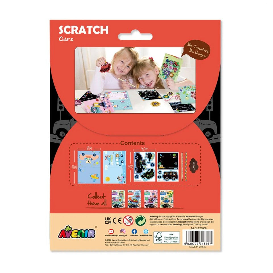 Avenir - Scratch Greeting Cards Set - Cars