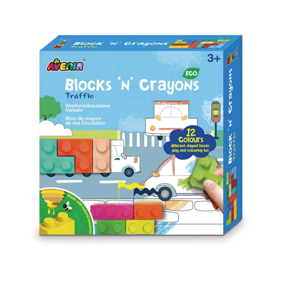 Avenir - Traffic Blocks 'N' Crayons Set