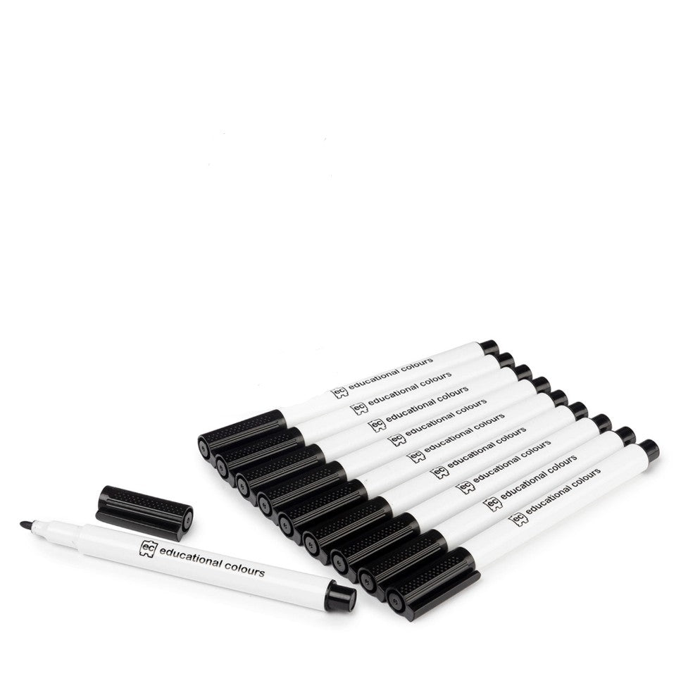 EC - Whiteboard Marker - Black Thin Bullet Tip 2.9mm (Individual)