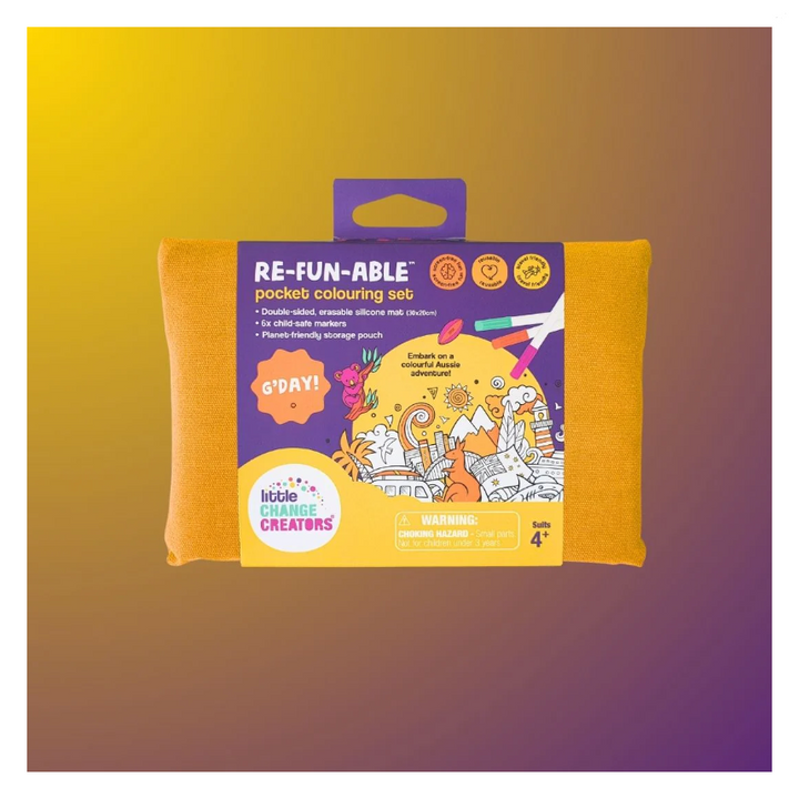 Little Change Creators - SMALL Reusable Silicone Colouring Set - G'Day