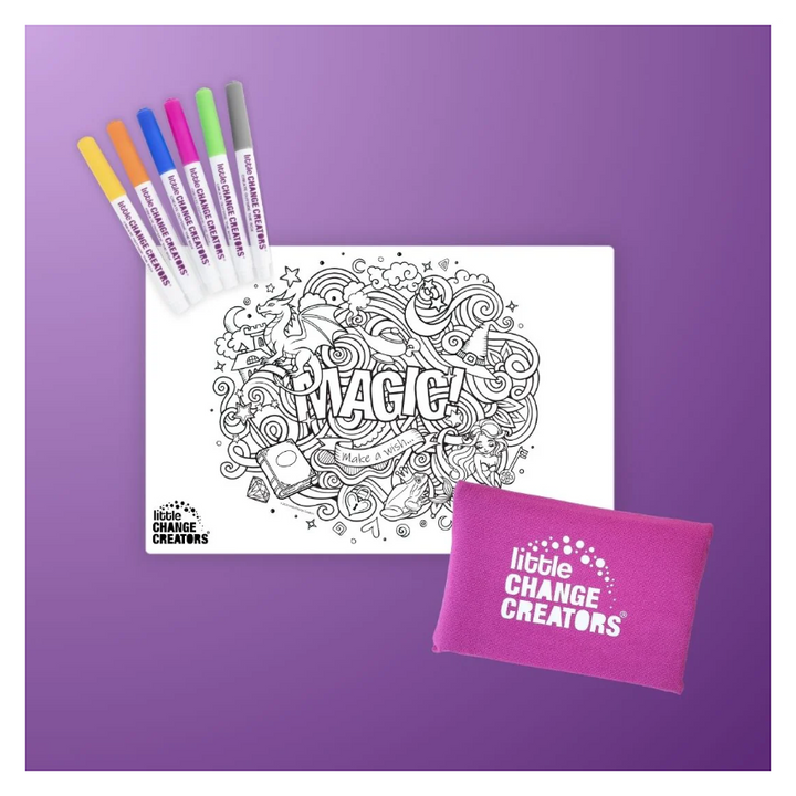 Little Change Creators - SMALL Reusable Silicone Colouring Set - Fairytale Magic