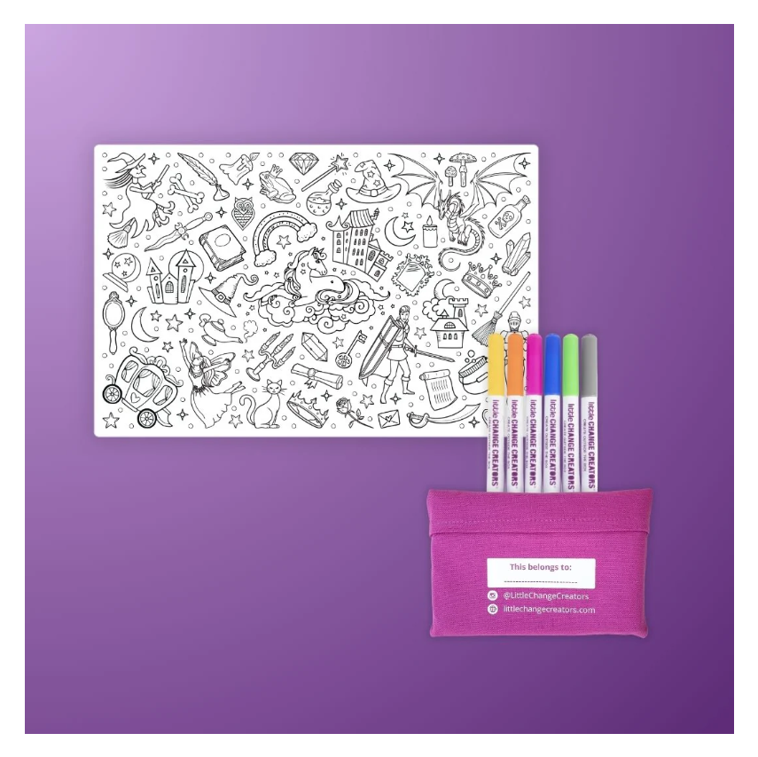 Little Change Creators - SMALL Reusable Silicone Colouring Set - Fairytale Magic