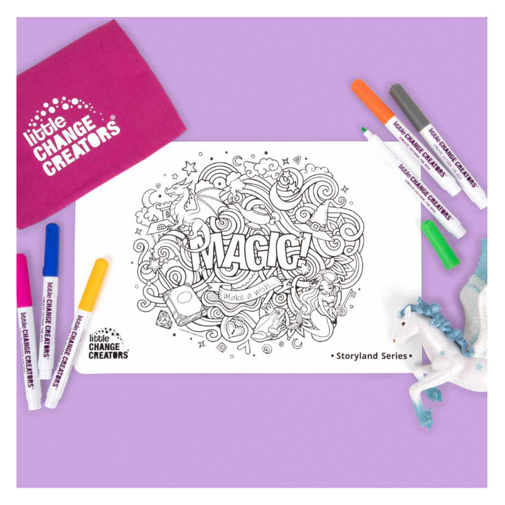 Little Change Creators - SMALL Reusable Silicone Colouring Set - Fairytale Magic
