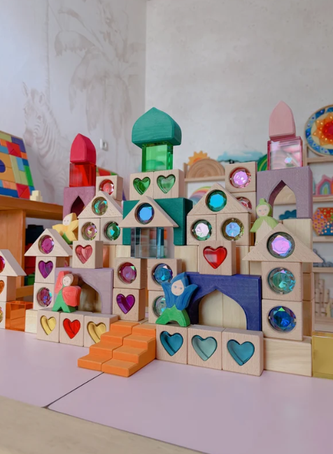 Hearts of the Kingdom - Lucite & Gem Wooden Block Set