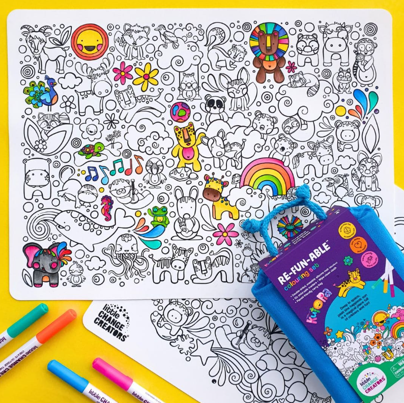 Little Change Creators - LARGE Reusable Silicone Colouring Set - Kutopia