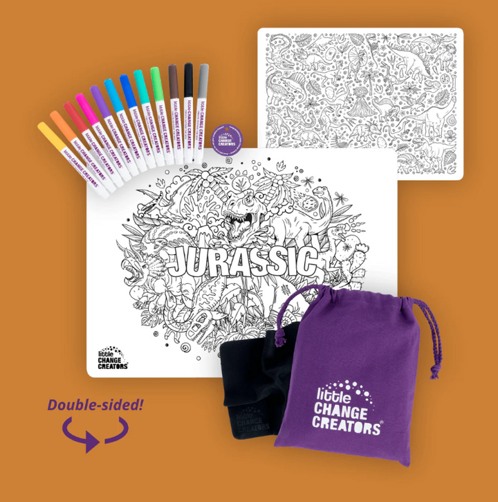 Little Change Creators - LARGE Reusable Silicone Colouring Set - Jurassic