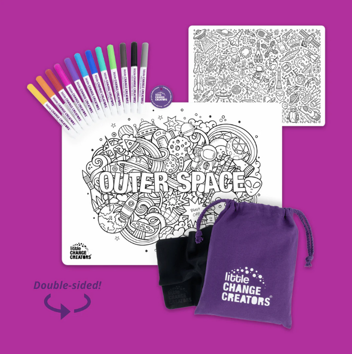 Little Change Creators - LARGE Reusable Silicone Colouring Set - Outer Space