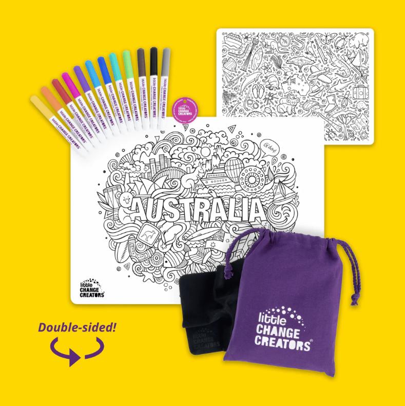 Little Change Creators - LARGE Reusable Silicone Colouring Set - Australia
