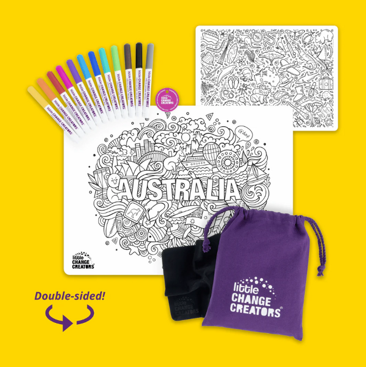 Little Change Creators - LARGE Reusable Silicone Colouring Set - Australia
