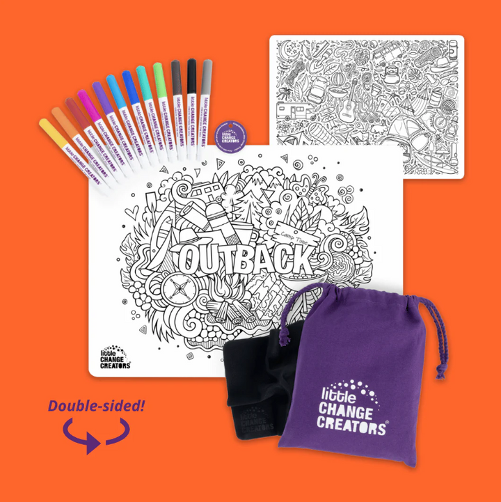 Little Change Creators - LARGE Reusable Silicone Colouring Set - Outback